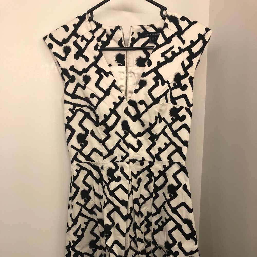 French Connection black and white print dress